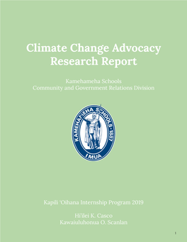 Climate Change Advocacy Research Report