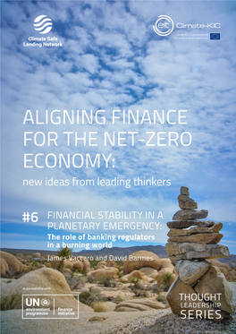 ALIGNING FINANCE for the NET-ZERO ECONOMY: New Ideas from Leading Thinkers