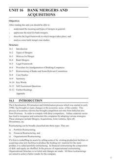 UNIT 16 BANK MERGERS and Acquisitions ACQUISITIONS