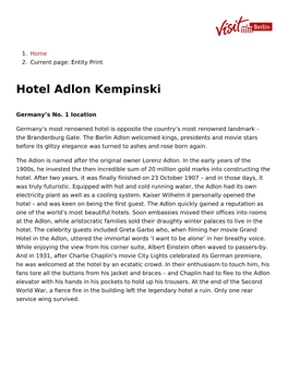 Hotel Adlon Kempinski