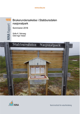 Brukerundersøkelse I Stabbursdalen Nasjonalpark