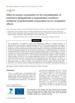 Effect of Solution Composition on The