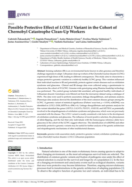 Possible Protective Effect of LOXL1 Variant in the Cohort of Chernobyl Catastrophe Clean-Up Workers