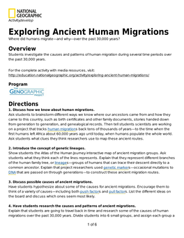 Exploring Ancient Human Migrations