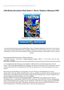 Download Mad Hatter's Movie Madness (Batman) PDF