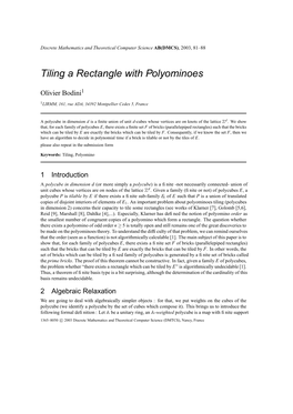 Tiling a Rectangle with Polyominoes