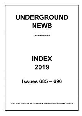 Points of Interest:- by Underground News 2019 Edition:- Jan