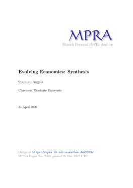 Evolving Economics: Synthesis