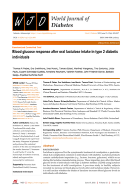 Blood Glucose Response After Oral Lactulose Intake in Type 2 Diabetic Individuals