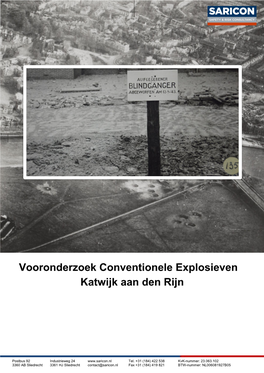 Vooronderzoek Conventionele Explosieven Katwijk Aan Den Rijn