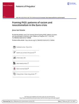 Framing PIGS: Patterns of Racism and Neocolonialism in the Euro Crisis