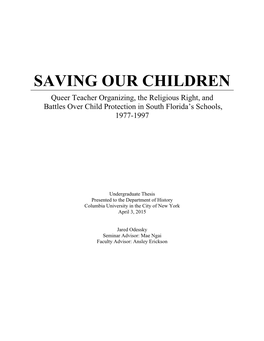 Saving Our Children