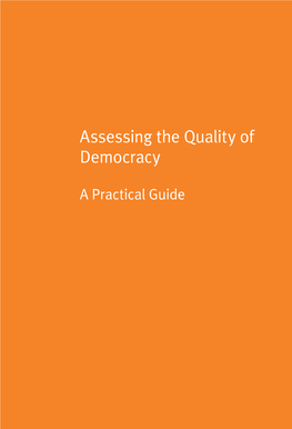 Assessing the Quality of Democracy: a Practical Guide