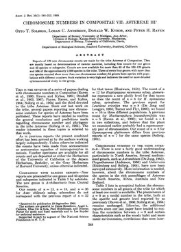 CHROMOSOME NUMBERS in COMPOSITAE VII: ASTEREAE Lip