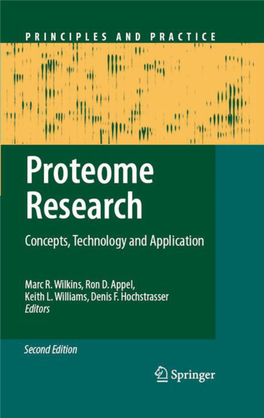 Proteome Research Concepts, Technology and Application