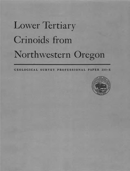 Lower Tertiary Crinoids from Northwestern Oregon