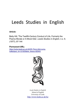 Leeds Studies in English