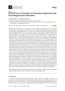 WWOX Loss of Function in Neurodevelopmental and Neurodegenerative Disorders