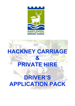Hackney Carriage & Private Hire Driver's Application Pack