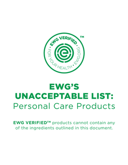 Ewg's Unacceptable List