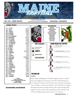 MAINE PROJECTED STARTERS Dec