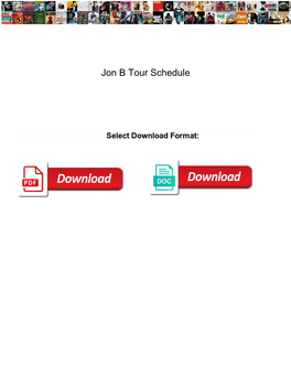 Jon B Tour Schedule