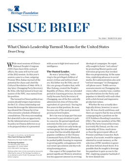 What China's Leadership Turmoil Means for the United States