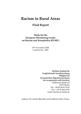 Racism in Rural Areas