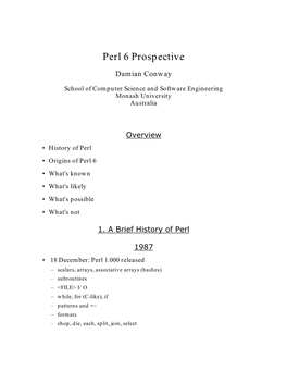 Perl 6 Prospective