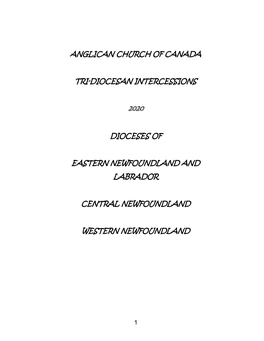 Anglican Church of Canada Tri-Diocesan Intercessions