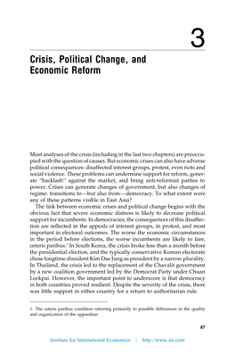 Crisis, Political Change, and Economic Reform