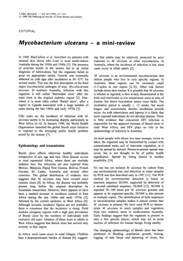 Mycobacterium Ulcerans - a Mini-Review