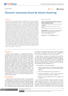 Genomic Taxonomy Boost by Lexical Clustering