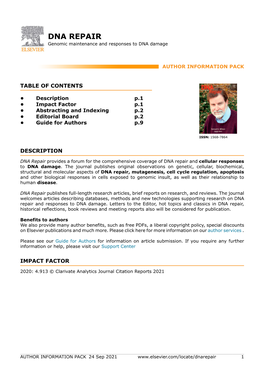 DNA REPAIR Genomic Maintenance and Responses to DNA Damage