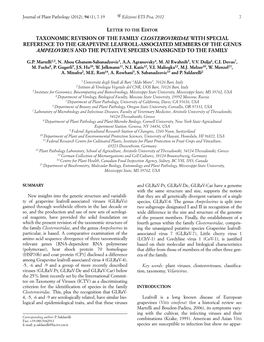 Taxonomic Revision of the Family Closteroviridae With