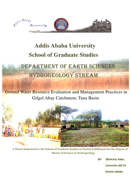 Addis Ababa University School of Graduate Studies DEPARTMENT