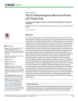 The Ty1 Retrotransposon Restriction Factor P22 Targets Gag