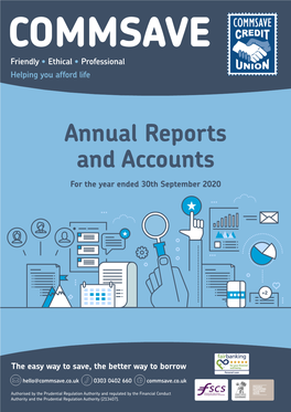 Annual Reports and Accounts for the Year Ended 30Th September 2020