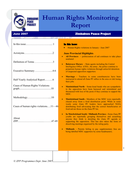 Human Rights Monitoring Report