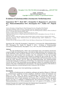 Ascomycota: Sordariomycetes)