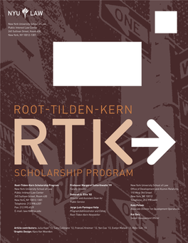 Root-Tilden-Kern RT Scholarship Program