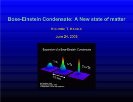 Bose--Einstein Condensation: a New State of Matter