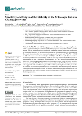 Specificity and Origin of the Stability of the Sr Isotopic Ratio In