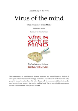 Virus of the Mind Summary