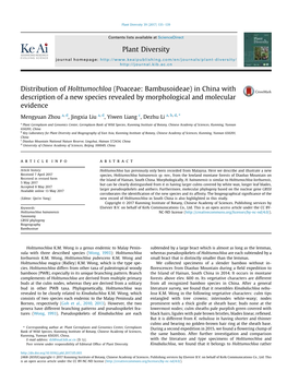 Distribution of Holttumochloa (Poaceae: Bambusoideae) in China with Description of a New Species Revealed by Morphological and Molecular Evidence