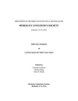 Berkeley Linguistics Society