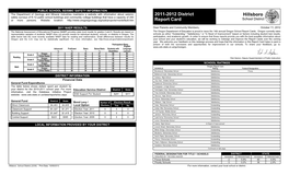 2011-2012 District Report Card Hillsboro