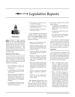 Legislative Reports