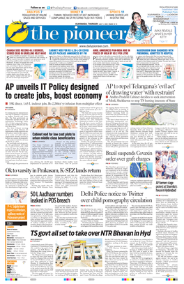 AP Unveils IT Policy Designed to Create Jobs, Boost Economy