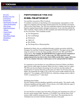 Yokohama Tires Are Listed with Their Dimensional Data in This Guide